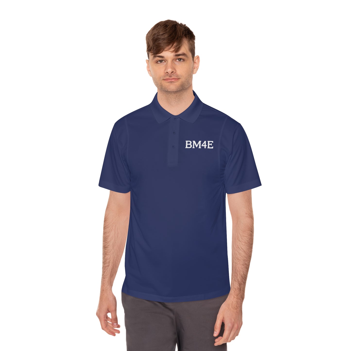 BM4E - Men's Sport Polo Shirt - White Lettering