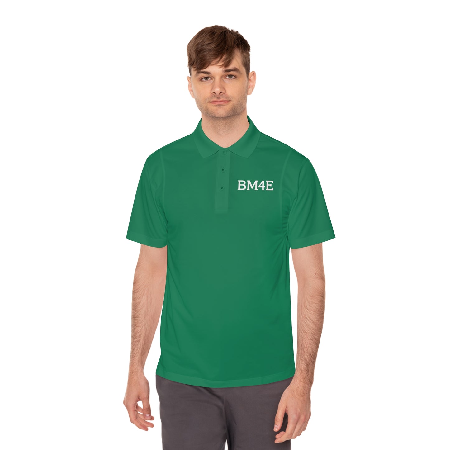 BM4E - Men's Sport Polo Shirt - White Lettering