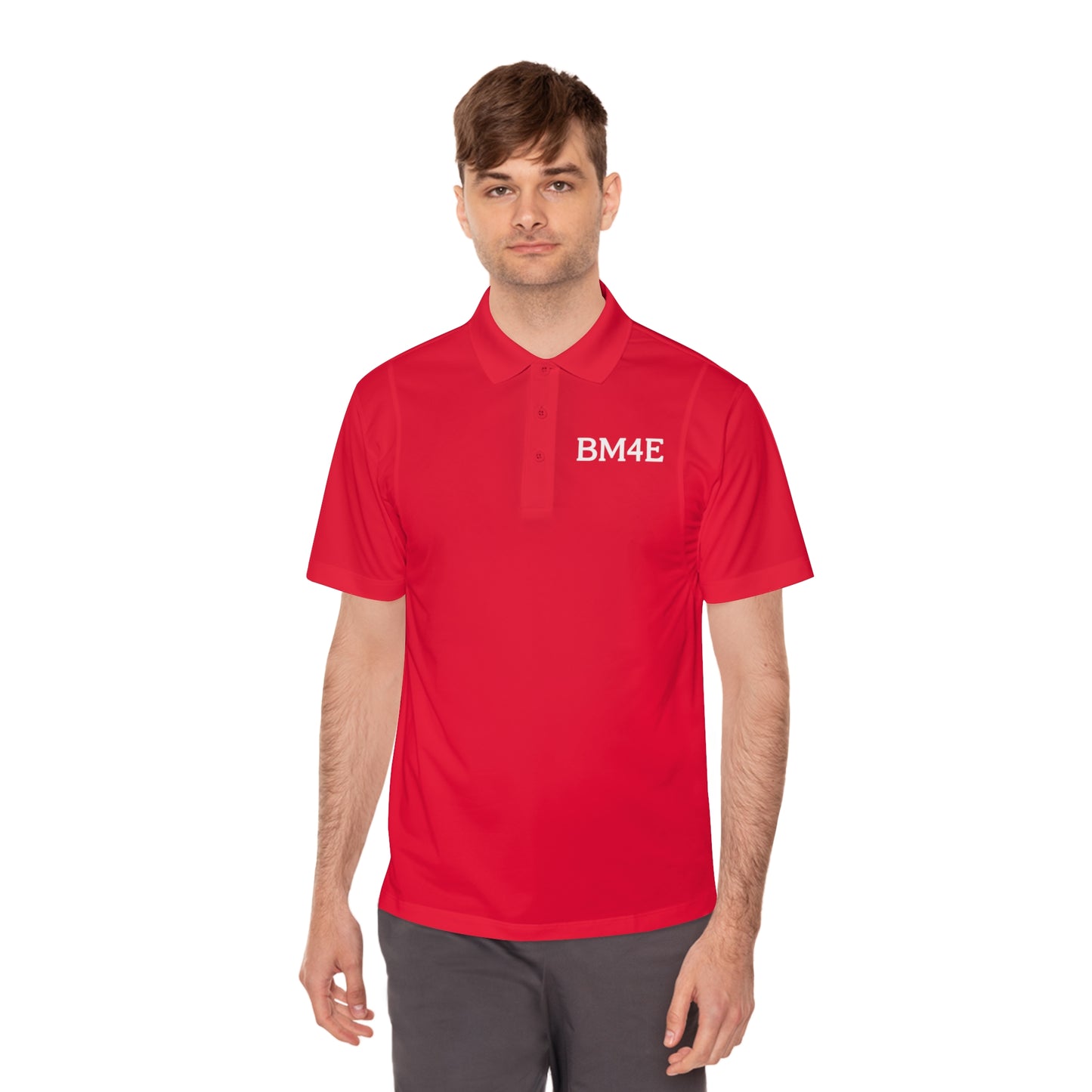 BM4E - Men's Sport Polo Shirt - White Lettering