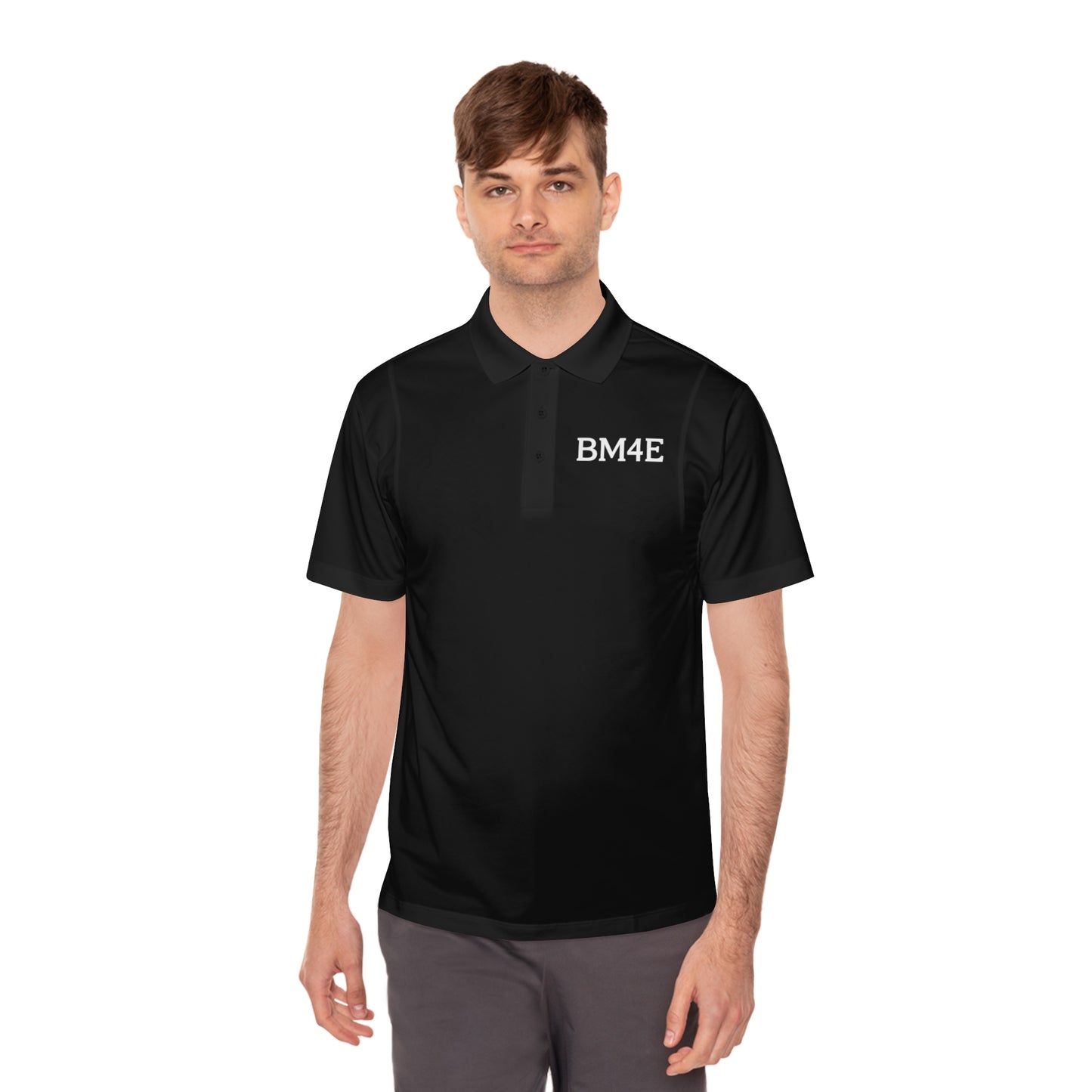 BM4E - Men's Sport Polo Shirt - White Lettering