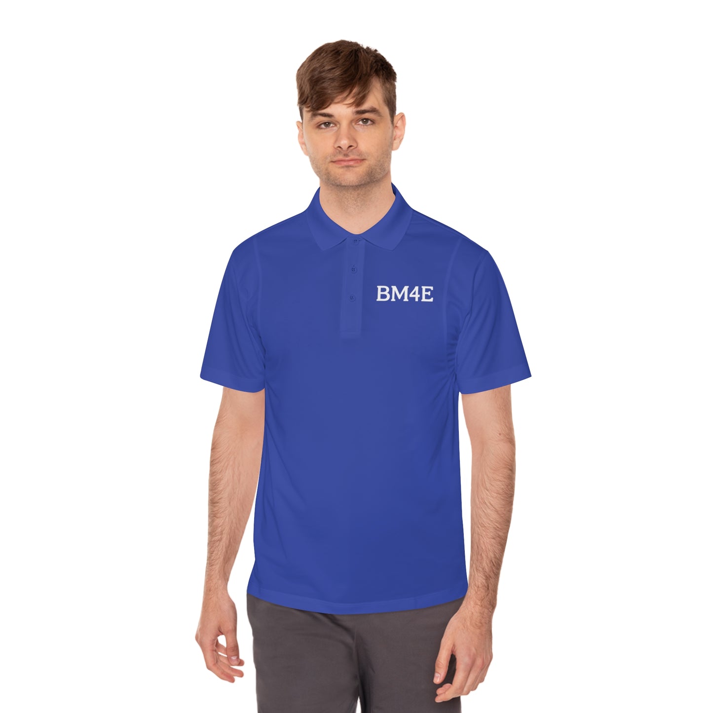 BM4E - Men's Sport Polo Shirt - White Lettering