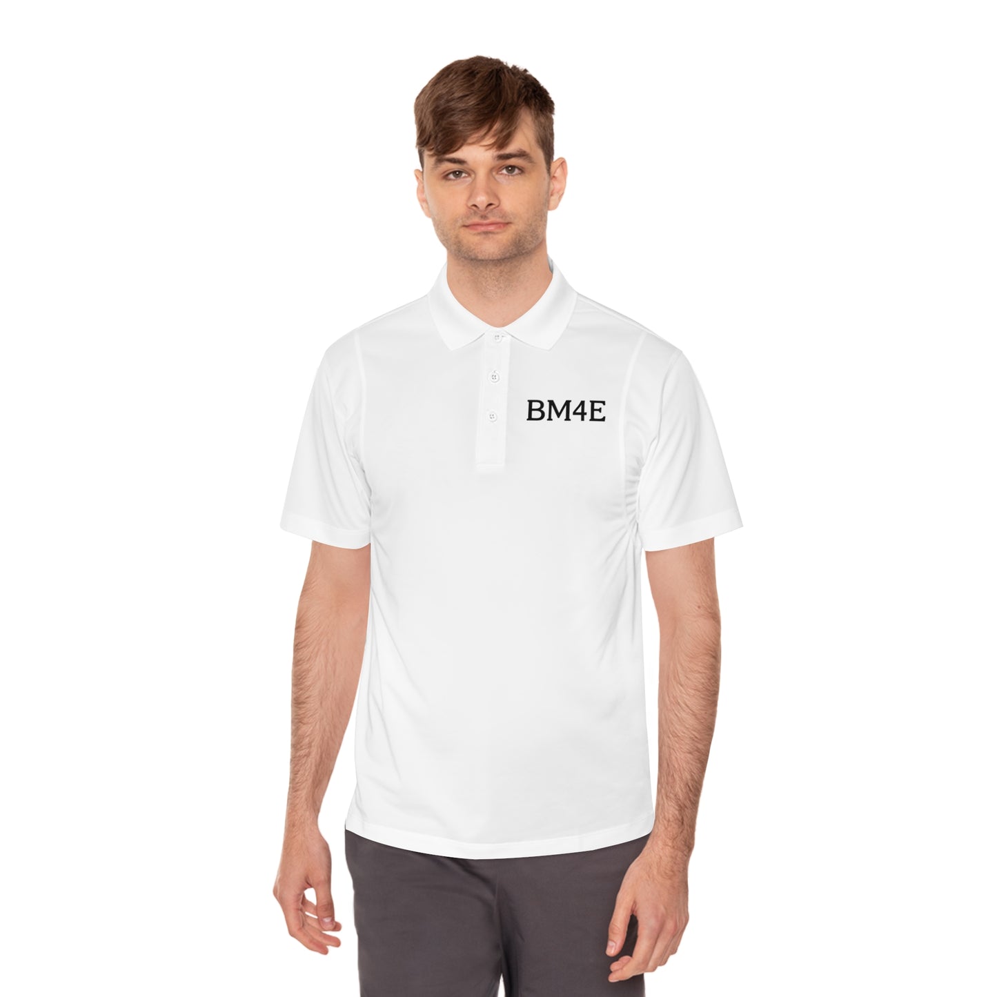 BM4E - Men's Sport Polo Shirt - Black Lettering