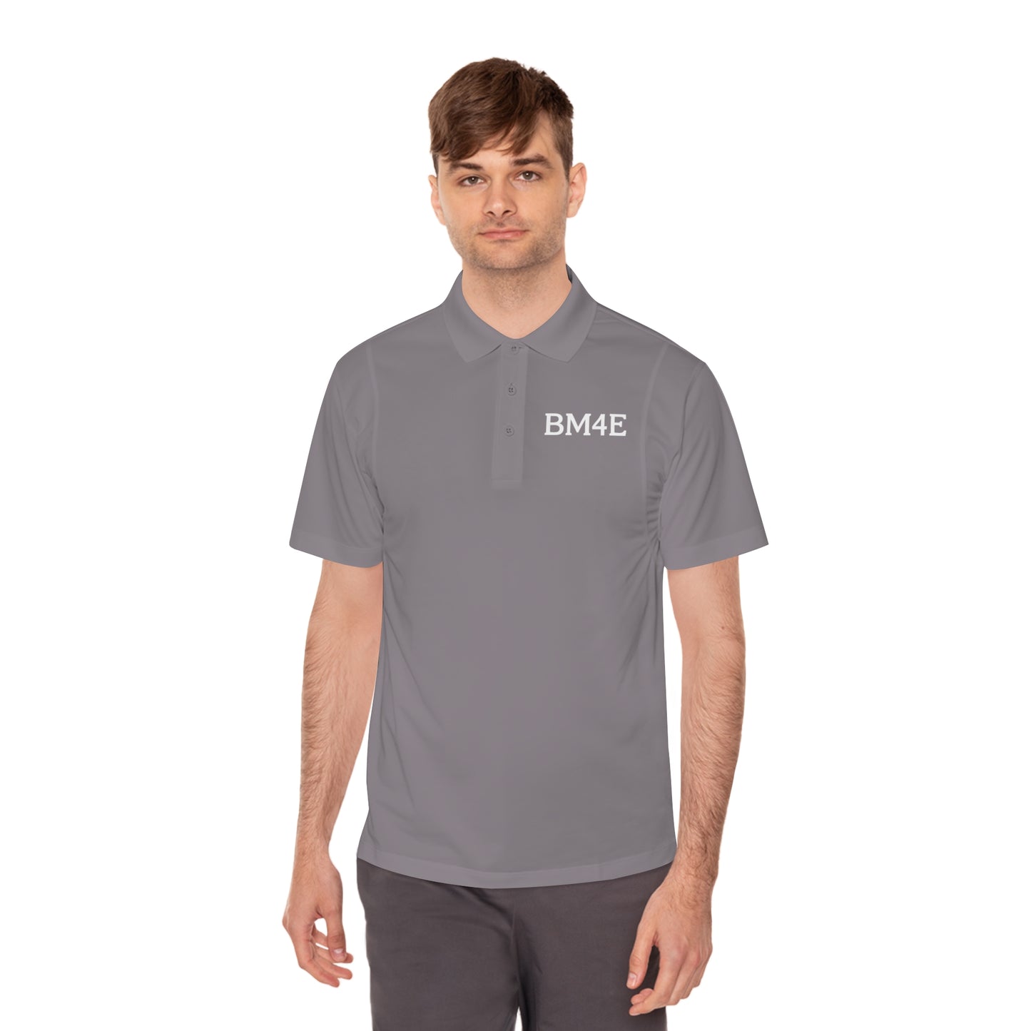 BM4E - Men's Sport Polo Shirt - White Lettering